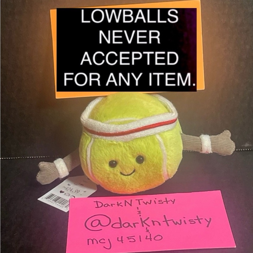 RETIRED 1 BNWT JELLYCAT AMUSEABLE TENNIS BALL ADORABLE PLUSH